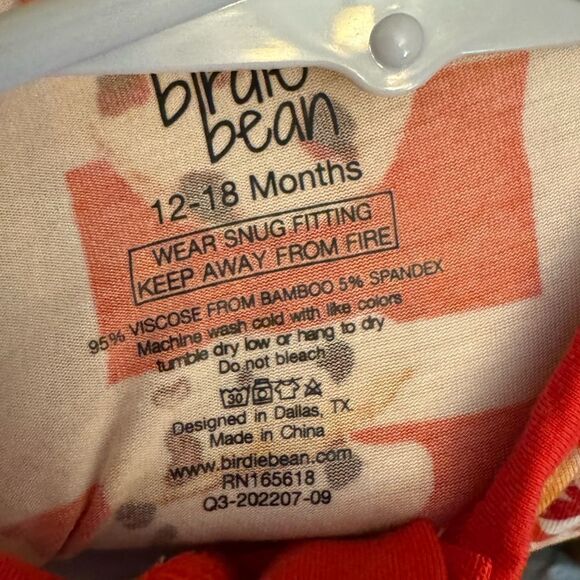 Birdie Bean Size 12-18 Months Bamboo Christmas Noel Long Sleeve Zippy Sleeper - Picture 9 of 9